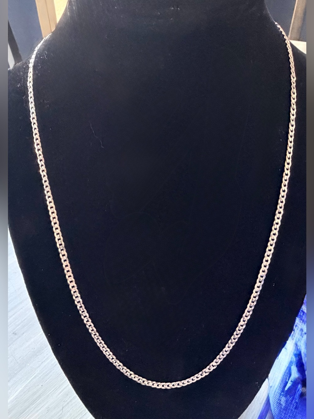 925 Sterling Silver diamond-cut curb link Necklace 20” Made in Italy